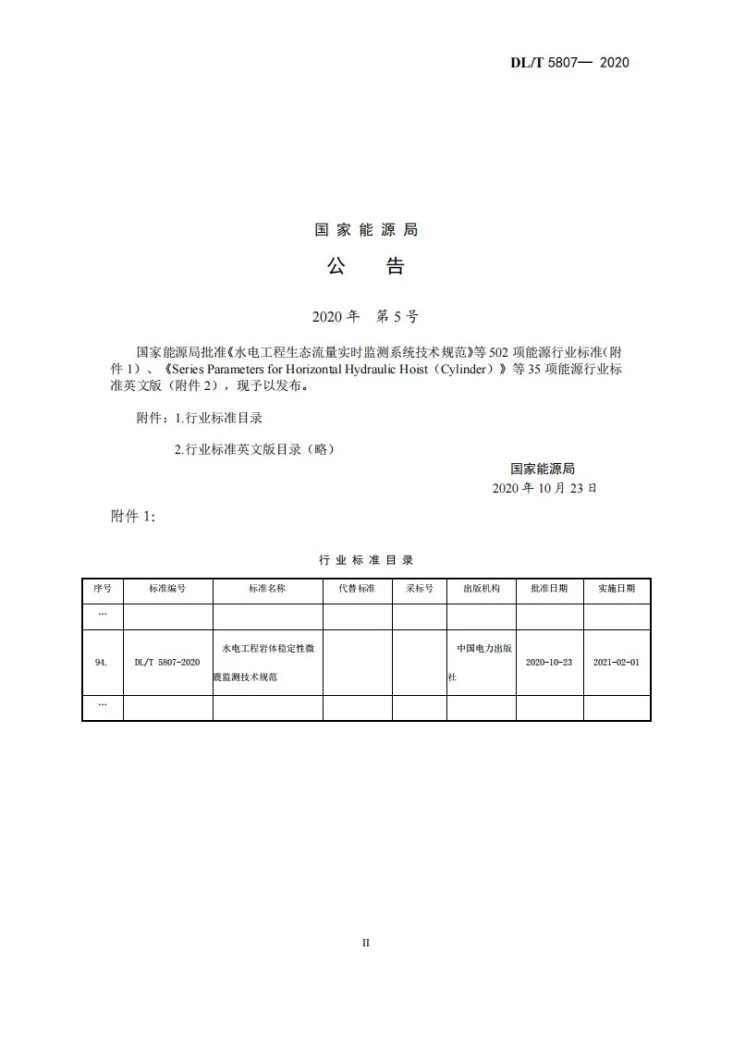DL/T 5807-2020 水电工程岩体稳定性微震监测技术规范第3页预览图