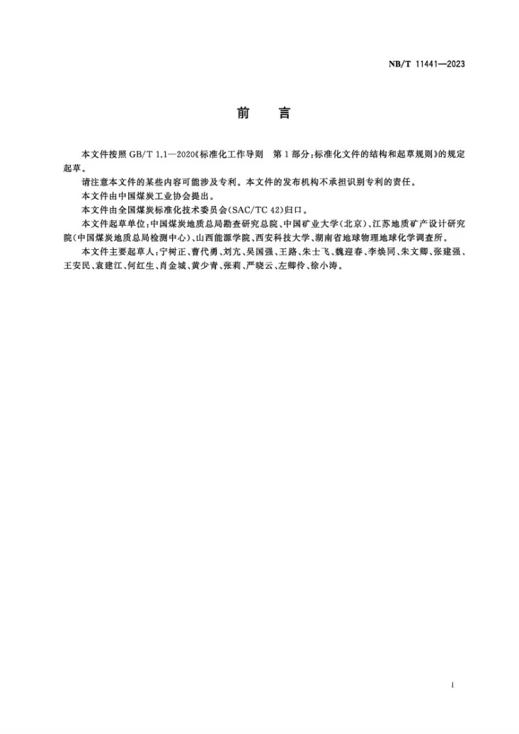 NB/T 11441-2023 煤系石墨鉴定与质量评价导则第2页预览图