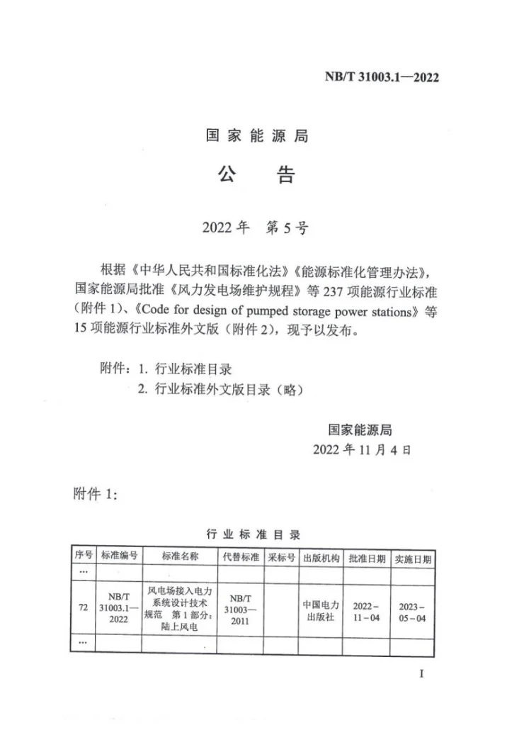 NB/T 31003.1-2022 风电场接入电力系统设计技术规范 第1部分：陆上风电第2页预览图
