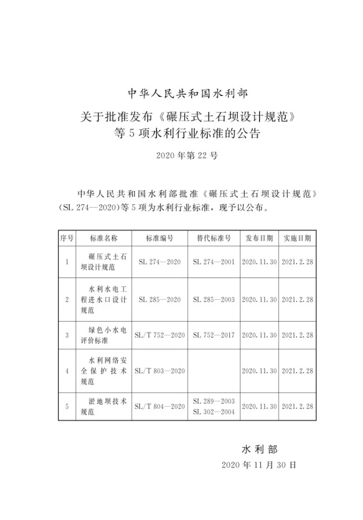 SL 274-2020 碾压式土石坝设计规范第2页预览图