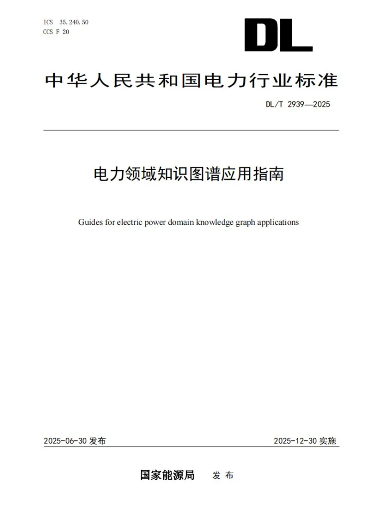 DL/T 2939-2025 电力领域知识图谱应用指南第1页预览图