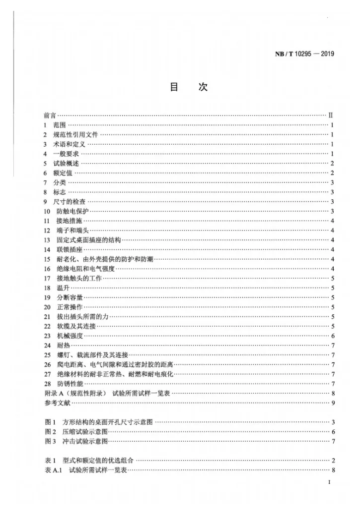 NB/T 10295-2019 家用和类似用途插头插座 桌面插座第2页预览图