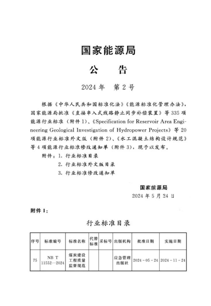 NB/T 11552-2024 煤炭建设工程质量监督规范第3页预览图
