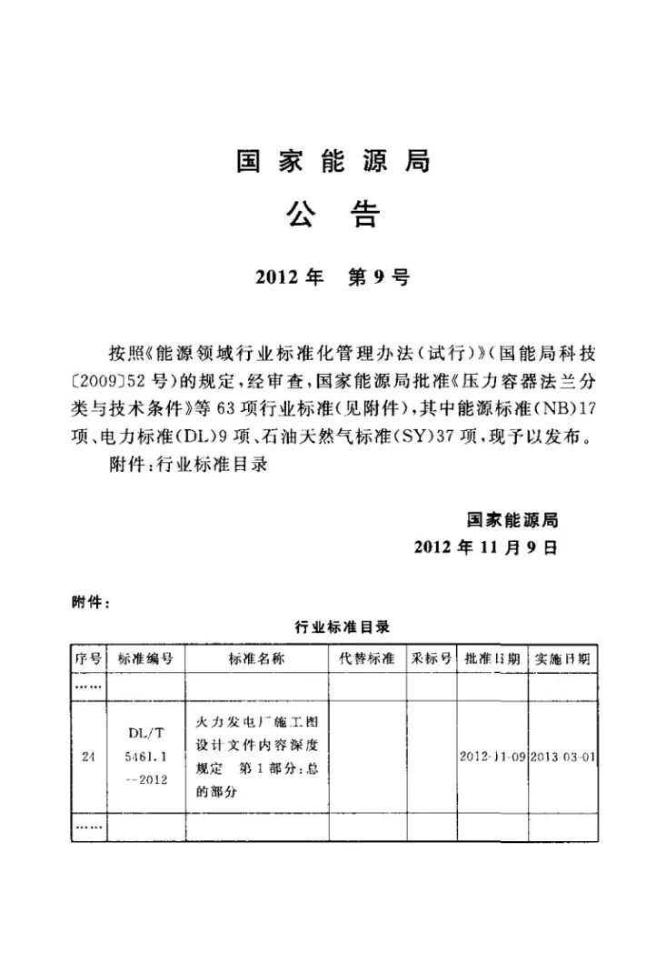 DL/T 5461.1-2012 火力发电厂施工图设计文件内容深度规定 第1部分：总的部分第3页预览图