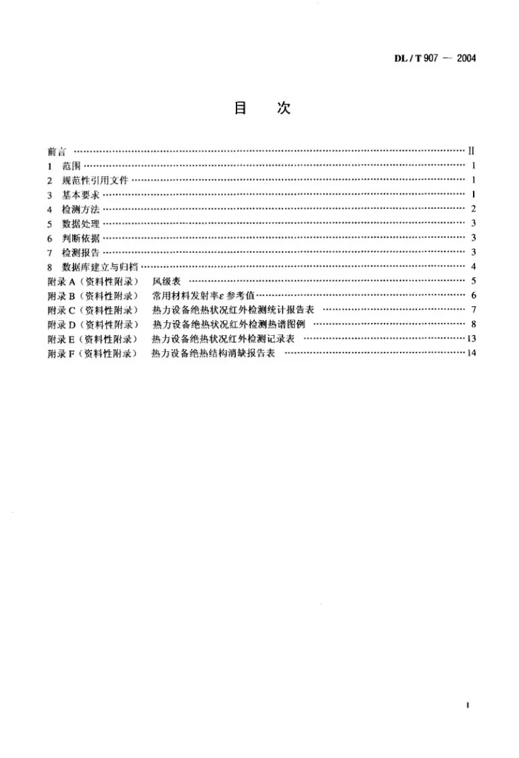 DL/T 907-2004 热力设备红外检测导则第2页预览图