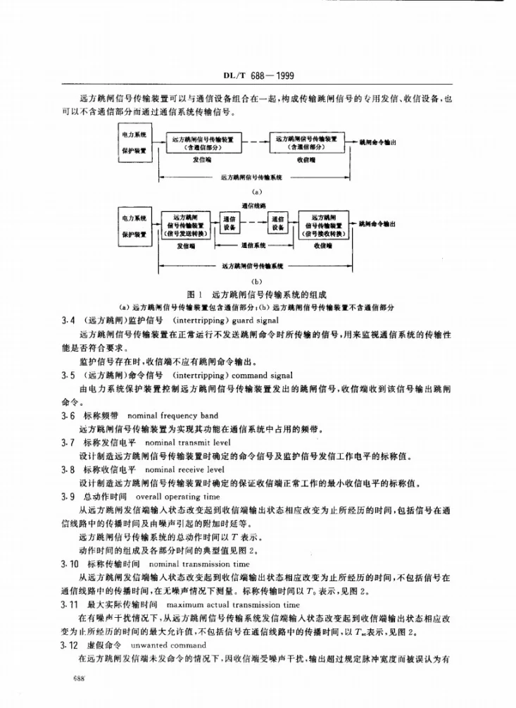 DL/T 688-1999 电力系统远方跳闸信号传输装置第3页预览图