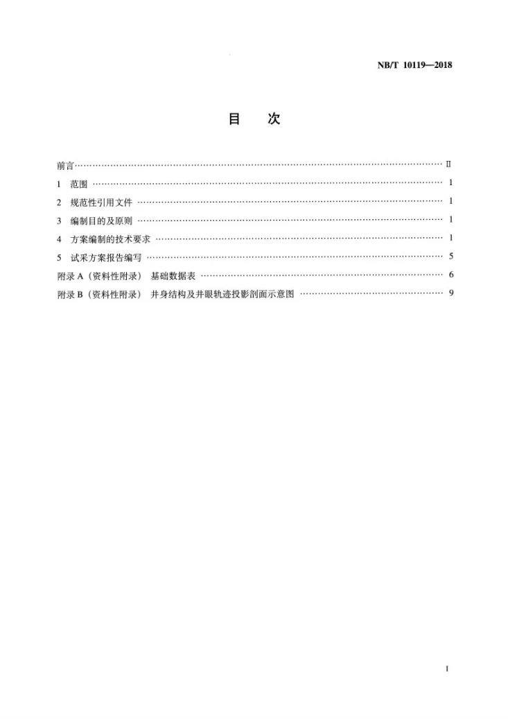 NB/T 10119-2018 页岩气试采方案编制技术要求第2页预览图
