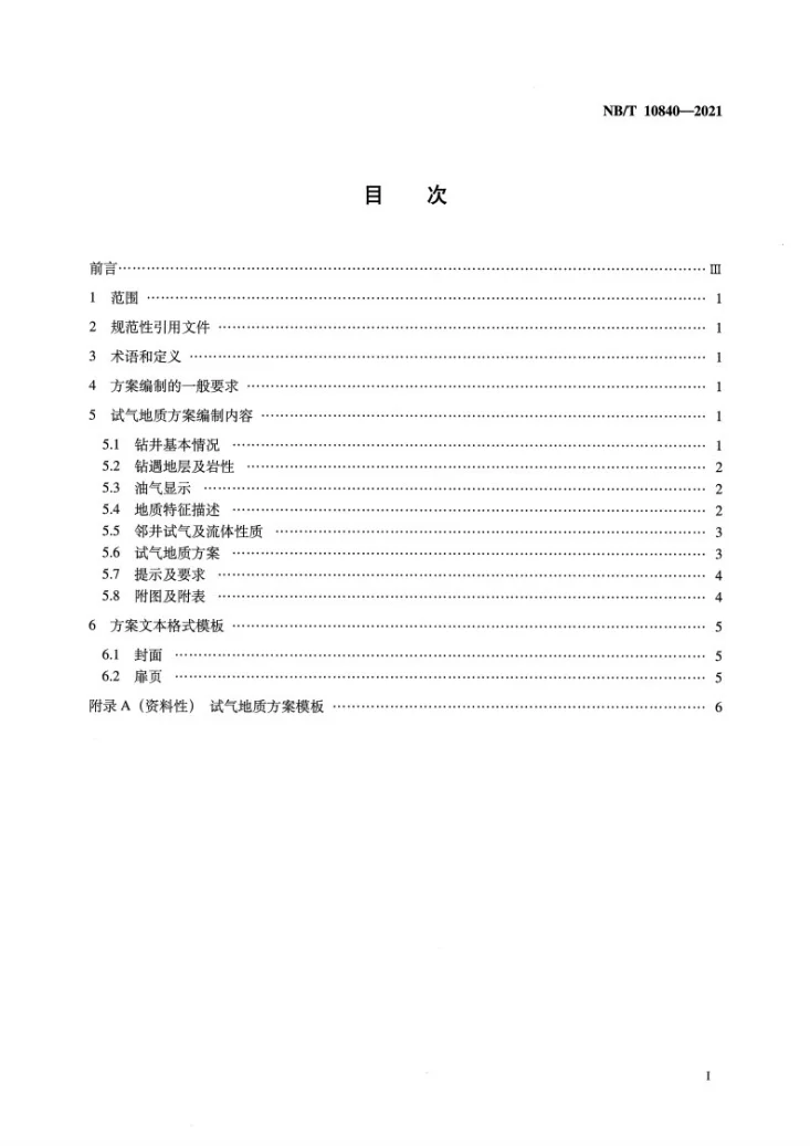 NB/T 10840-2021 页岩气水平井试气地质方案编制规范第2页预览图