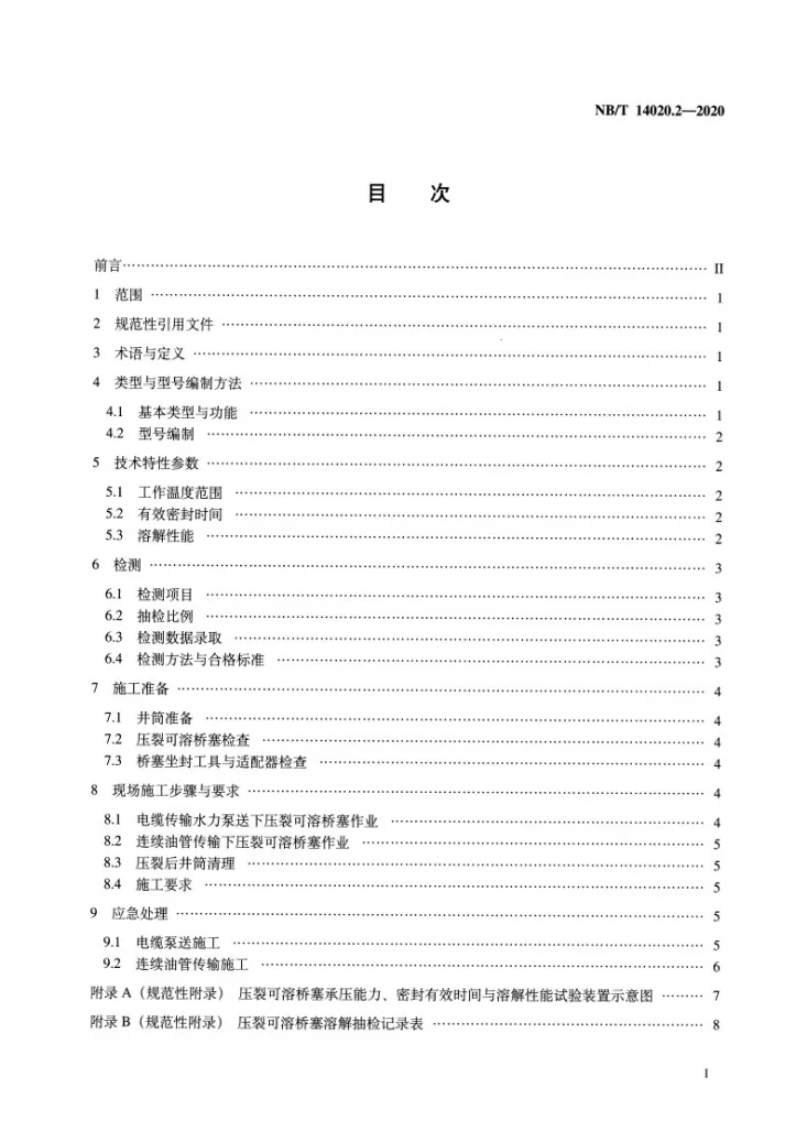 NB/T 14020.2-2020 页岩气工具设备 第2部分：压裂可溶桥塞检测及作业规范第2页预览图