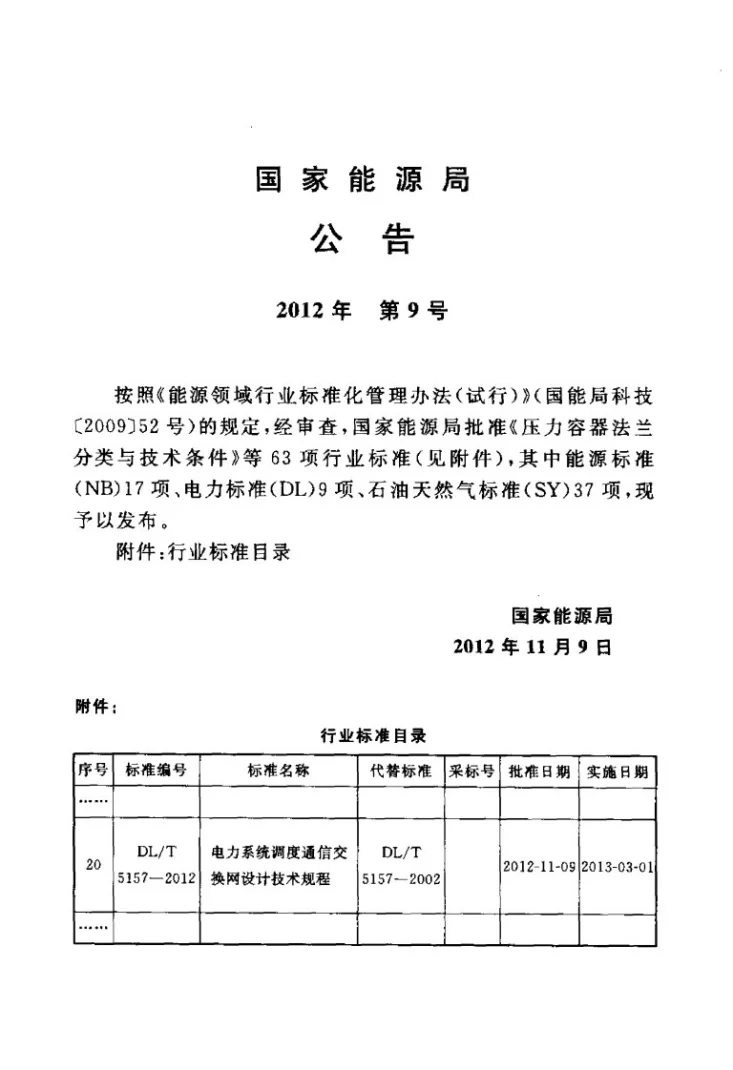 DL/T 5157-2012 电力系统调度通信交换网设计技术规程第3页预览图