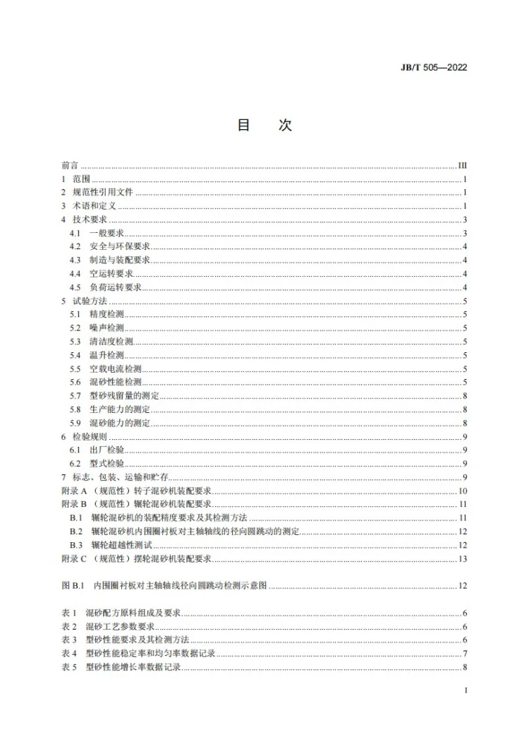 JB/T 505-2022 粘土砂混砂机  通用技术规范第2页预览图