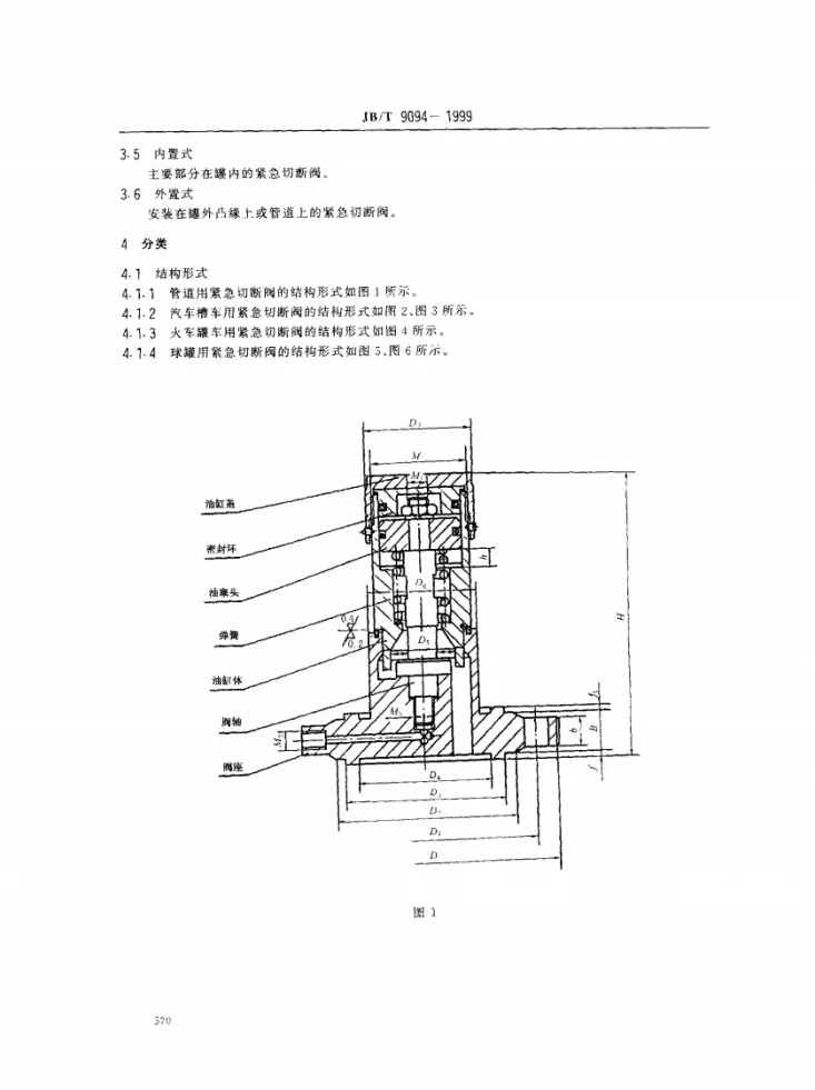 JB/T 9094-1999 液化石油气设备用紧急切断阀门 技术条件第3页预览图