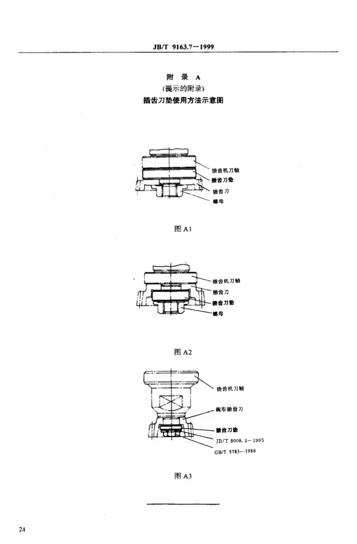 JB/T 9163.7-1999 插齿刀垫 尺寸第3页预览图