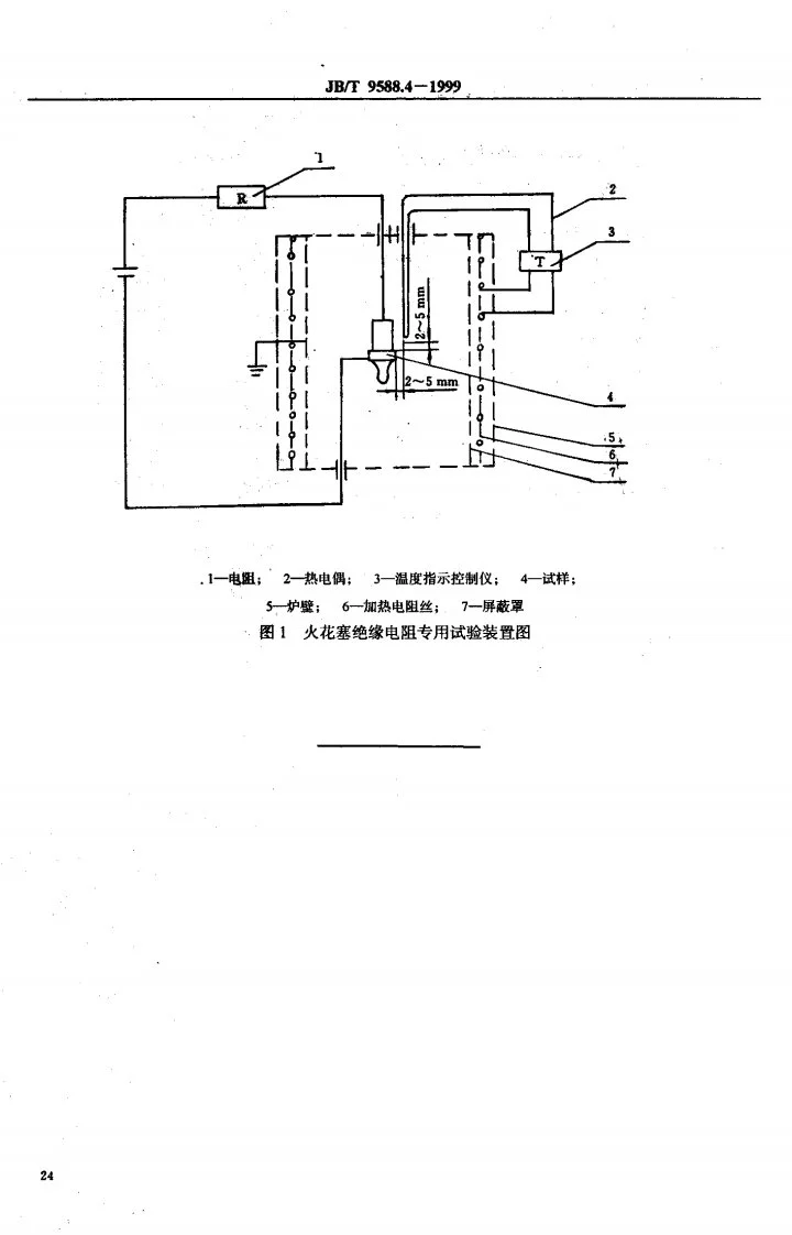 JB/T 9588.4-1999 火花塞瓷绝缘体试验方法 高温绝缘电阻试验方法第2页预览图