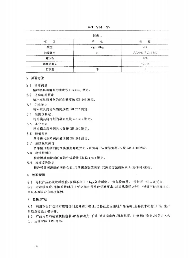 JB/T 7714-1995 精冲模具润滑剂 技术条件第2页预览图