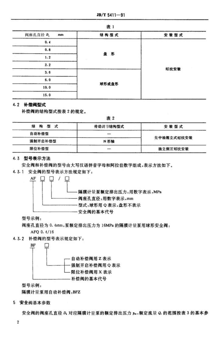 JB/T 5411-1991 隔膜计量泵用安全阀和补偿阀第3页预览图