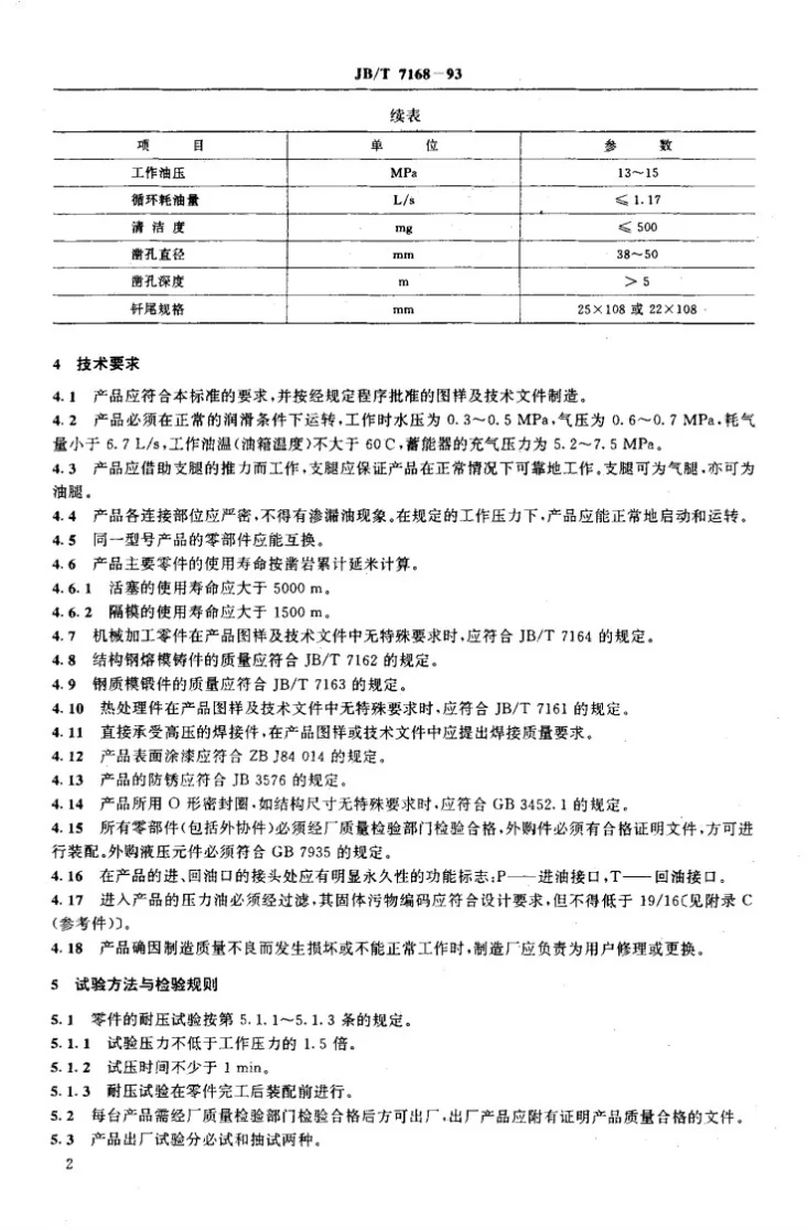 JB/T 7168-1993 支腿式液压凿岩机第3页预览图