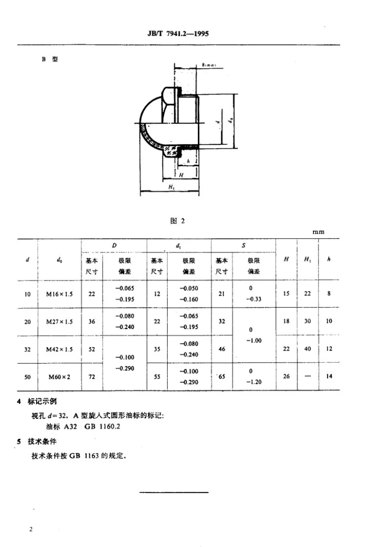 JB/T 7941.2-1995 旋入式圆形油标第3页预览图
