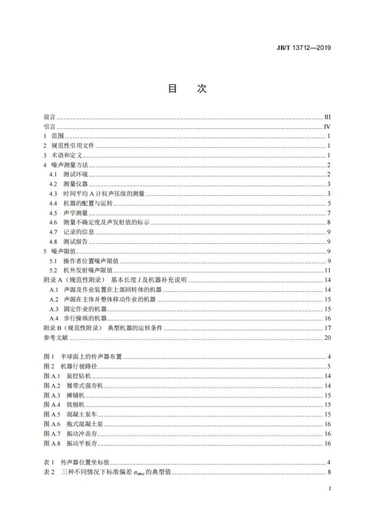 JB/T 13712-2019 建筑施工机械与设备  噪声测量方法及限值第2页预览图