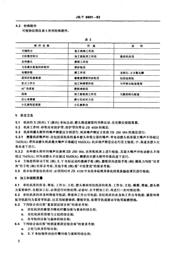 JB/T 6601-1993 坐标磨床 技术条件第3页预览图