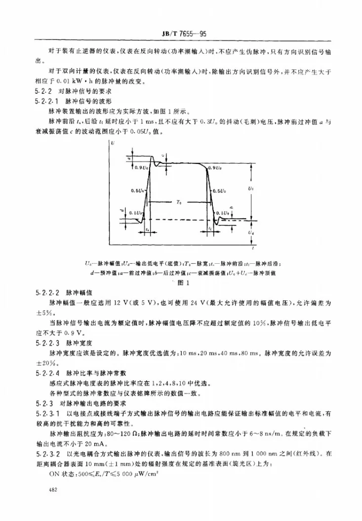 JB/T 7655-1995 脉冲电度表第3页预览图