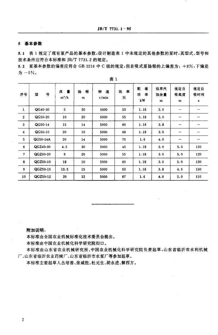 JB/T 7731.1-1995 小型汽油机直联高速离心泵 型式与基本参数第3页预览图