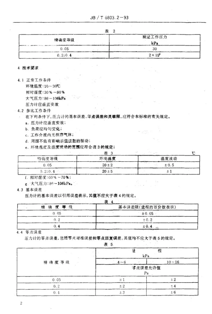 JB/T 6803.2-1993 液体压力计 精密杯形、U形压力计第3页预览图