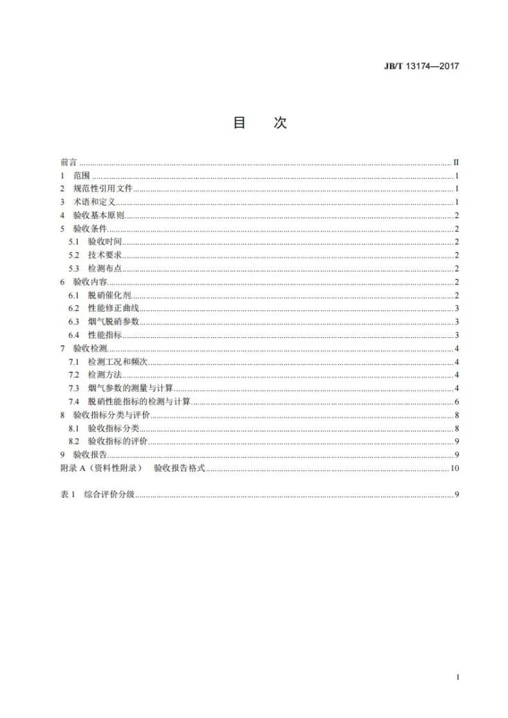 JB/T 13174-2017 燃煤烟气脱硝技术装备验收规范第2页预览图