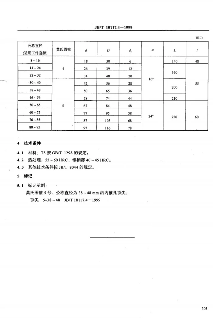 JB/T 10117.4-1999 机床夹具零件及部件 内锥孔顶尖第3页预览图