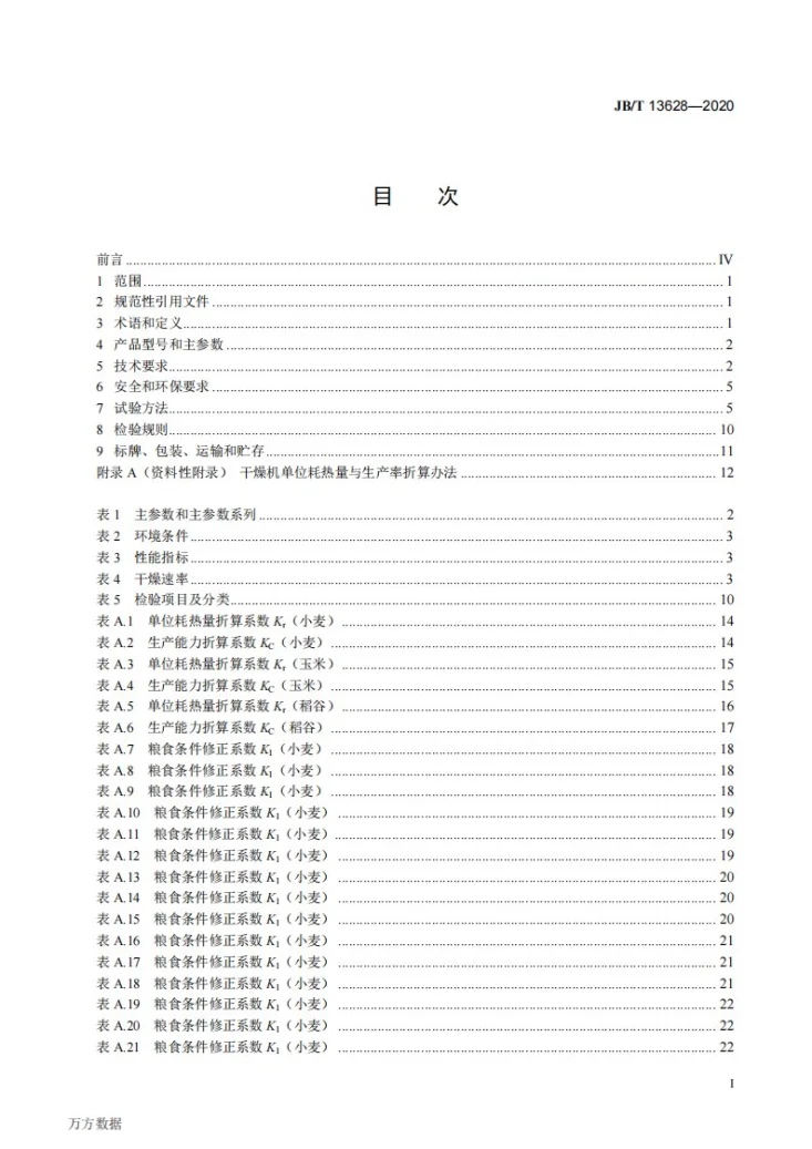 JB/T 13628-2020 循环式粮食干燥机第2页预览图