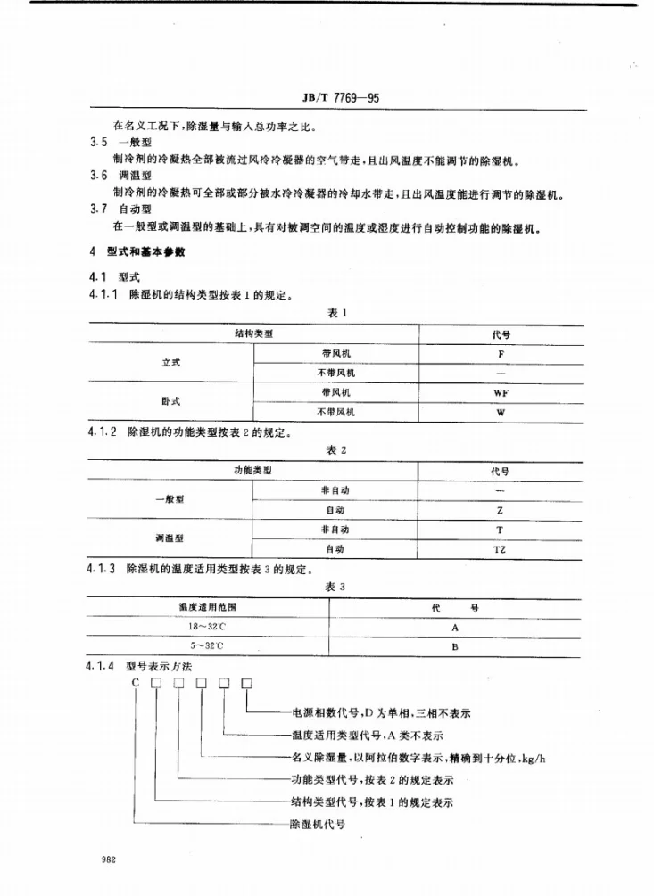 JB/T 7769-1995 除湿机第2页预览图