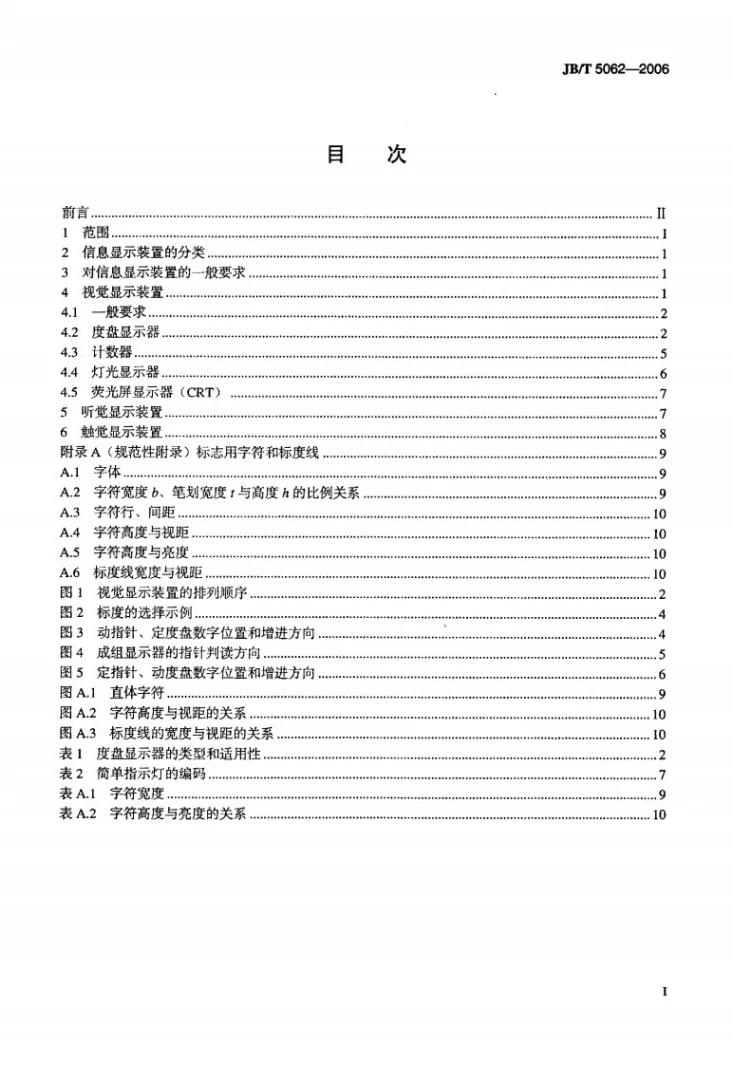 JB/T 5062-2006 信息显示装置 人机工程一般要求第2页预览图