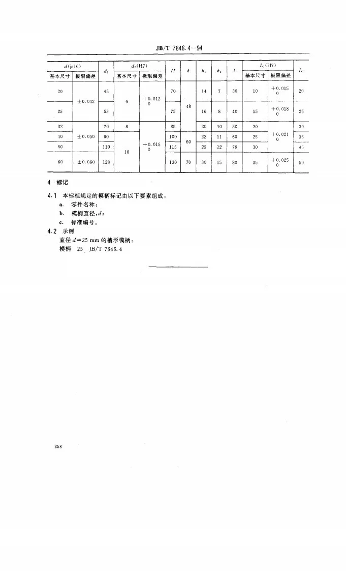 JB/T 7646.4-1994 冲模零件及其技术条件 冲模模柄 槽形模柄第2页预览图