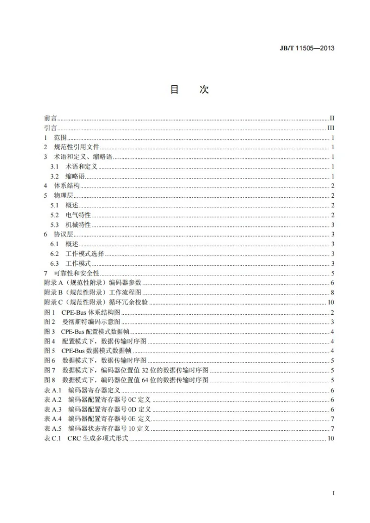JB/T 11505-2013 位移编码器CPE-Bus总线 双向串行通信协议规范第3页预览图