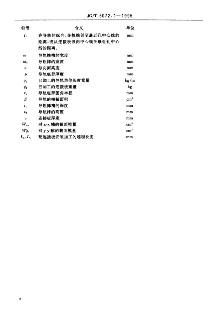 JG/T 5072.1-1996 电梯T型导轨第3页预览图