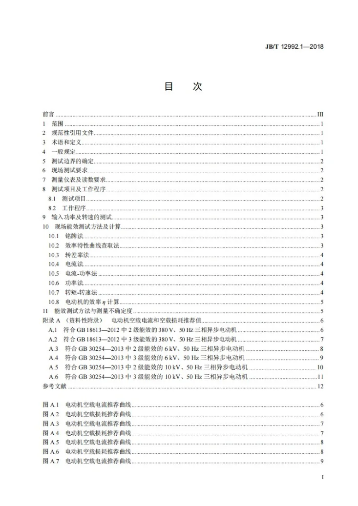 JB/T 12992.1-2018 电动机系统节能量测量和验证方法 第1部分：电动机现场能效测试方法第2页预览图