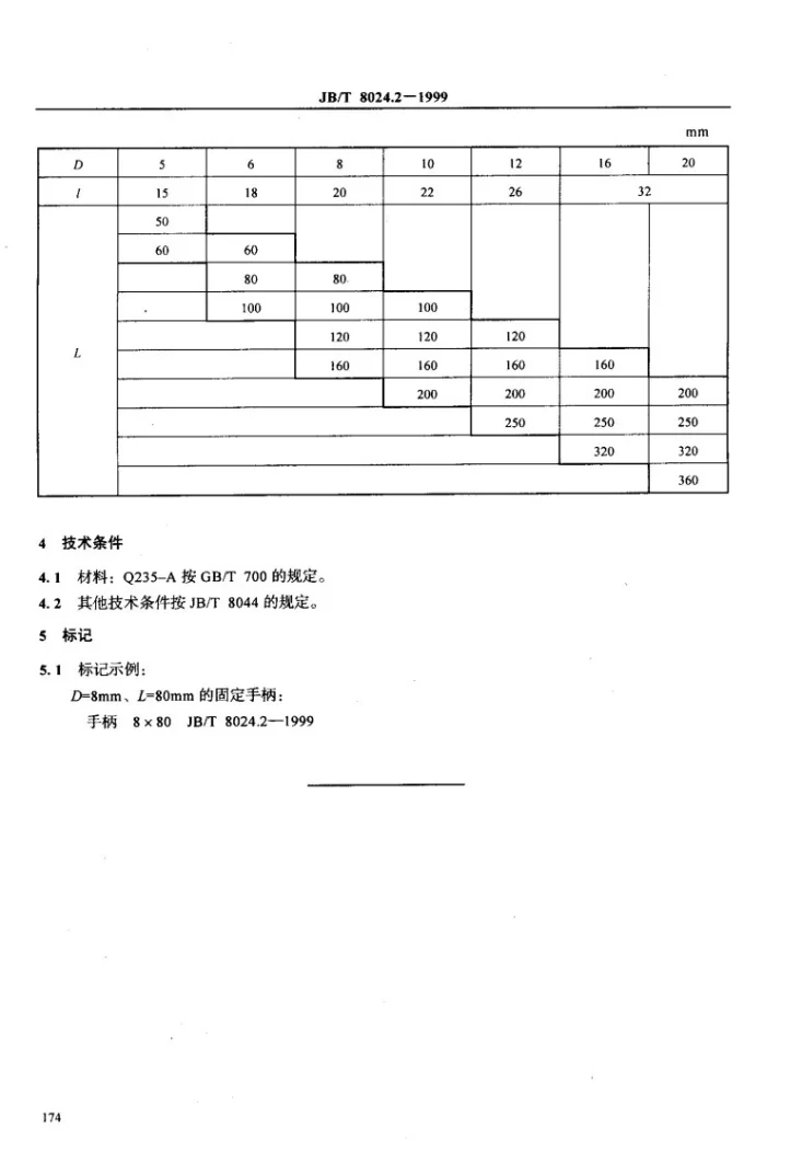 JB/T 8024.2-1999 机床夹具零件及部件 固定手柄第3页预览图