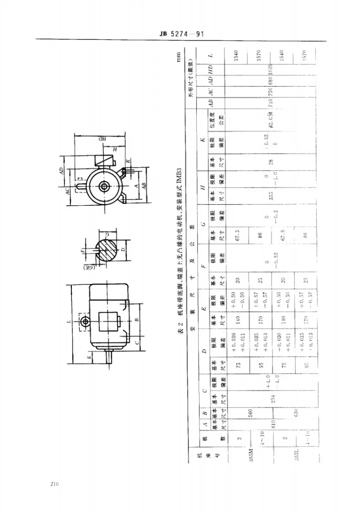 JB 5274-1991 Y系列(IP44)三相异步电动机技术条件(机座号355)第3页预览图