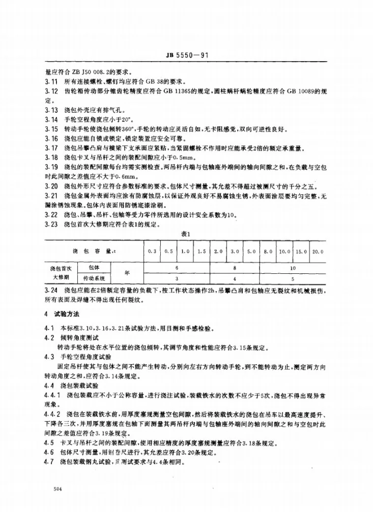 JB 5550-1991 悬吊式铁水浇包 技术条件第2页预览图