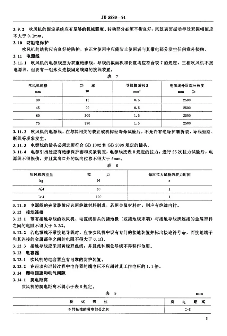 JB 5880-1991 离心式炉灶吹风机安全要求第3页预览图