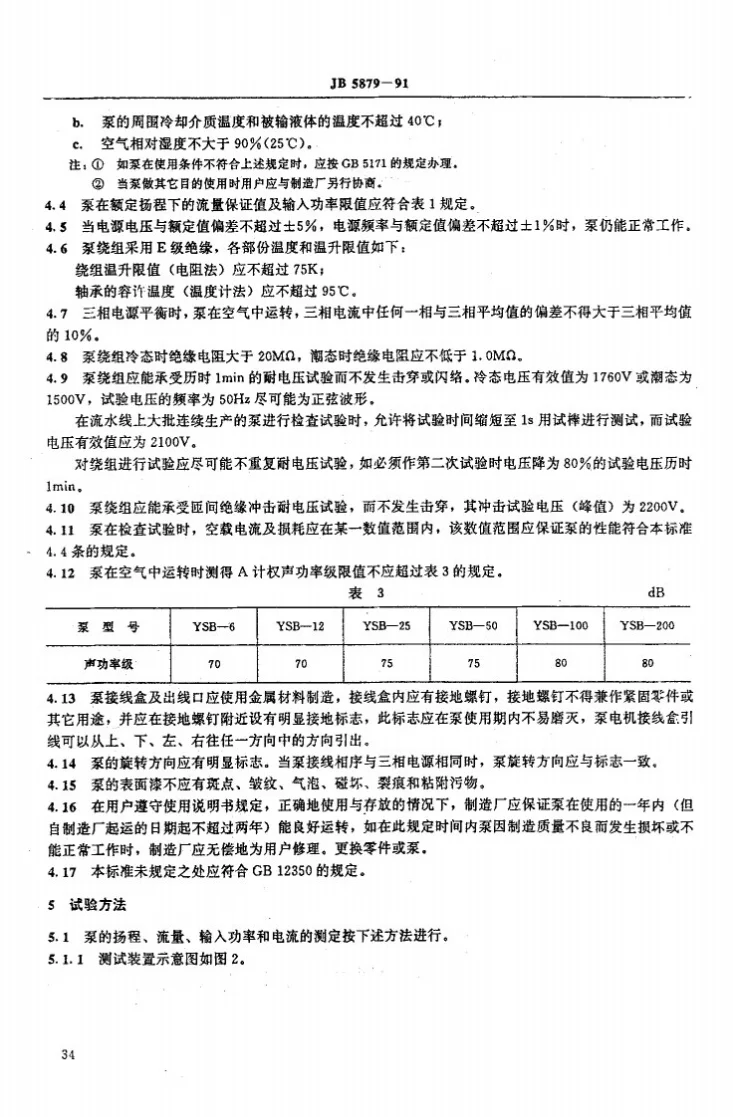 JB 5879-1991 YSB系列三相机床冷却电泵第3页预览图
