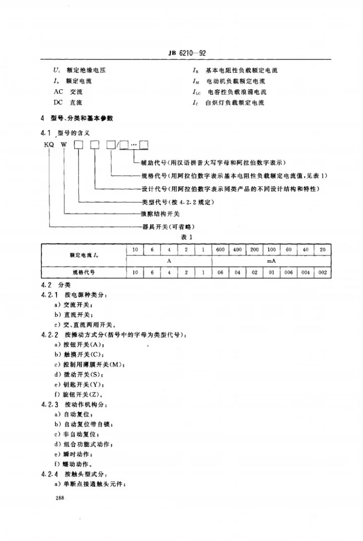 JB 6210-1992 微隙开关第2页预览图