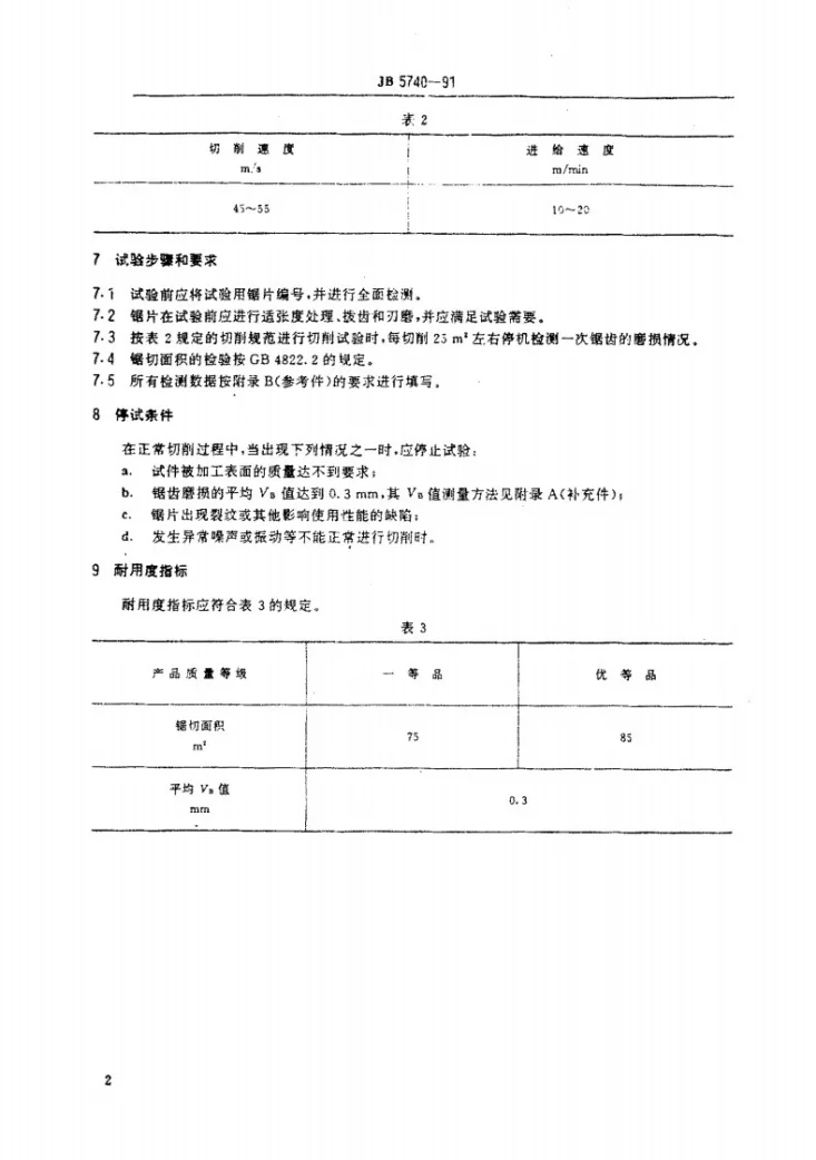 JB 5740-1991 木工圆锯片耐用度试验第3页预览图