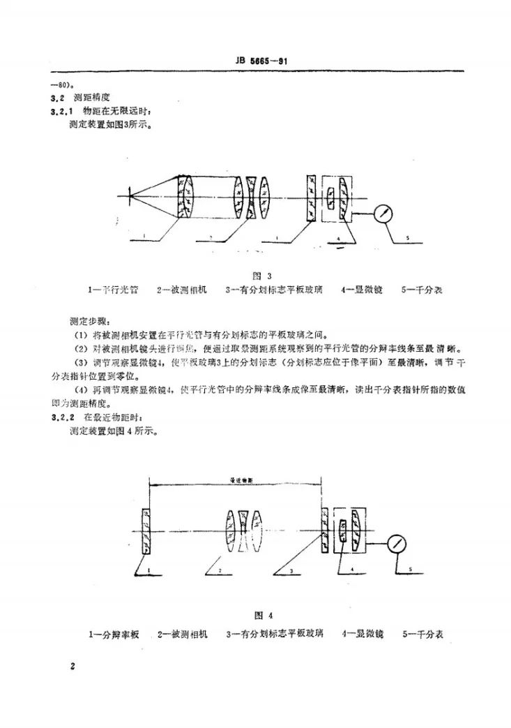 JB 5665-1991 照相机工作距离(暗箱焦距)与测距精度的测定第3页预览图