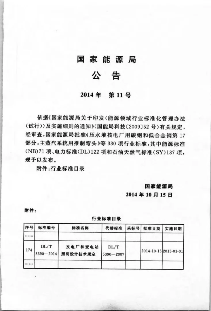 DL/T 5390-2014 发电厂和变电站照明设计技术规定第3页预览图