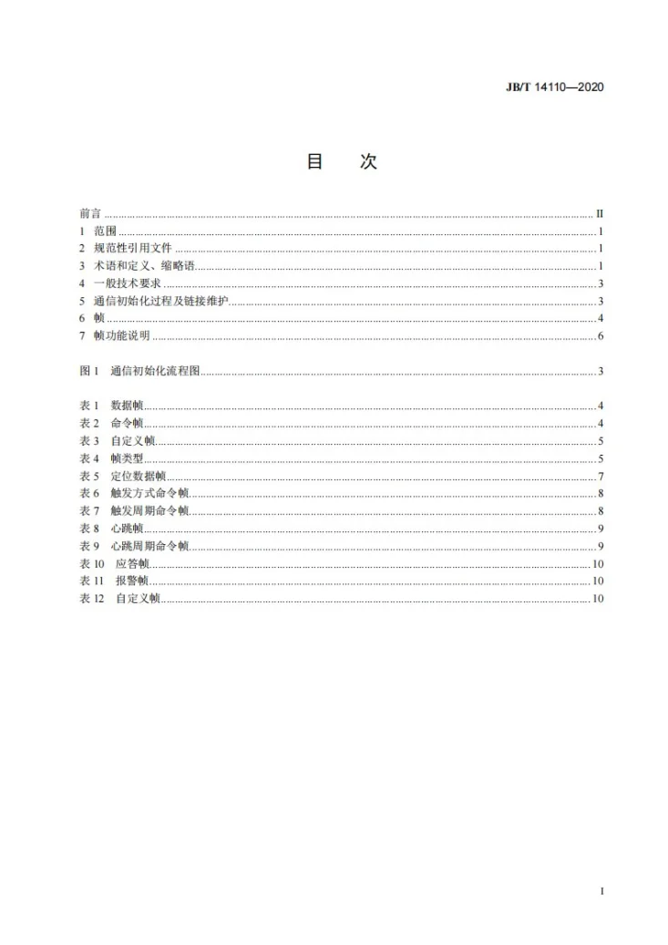 JB/T 14110-2020 包装用机器人与视觉系统TCP通信接口协议第2页预览图