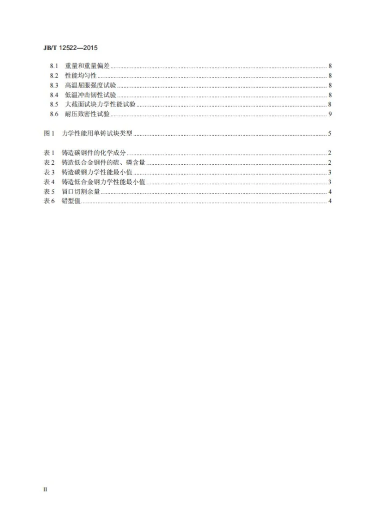 JB/T 12522-2015 锻压机械铸钢件 技术条件第3页预览图