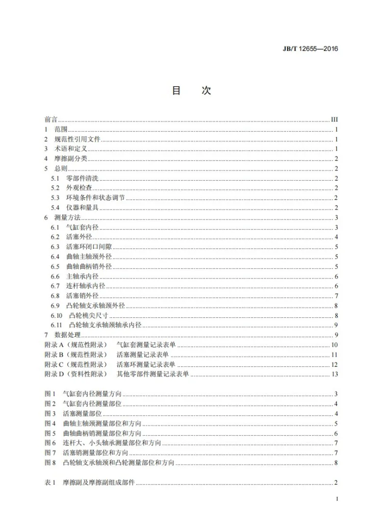 JB/T 12655-2016 柴油机 耐久试验 摩擦副测量方法第3页预览图