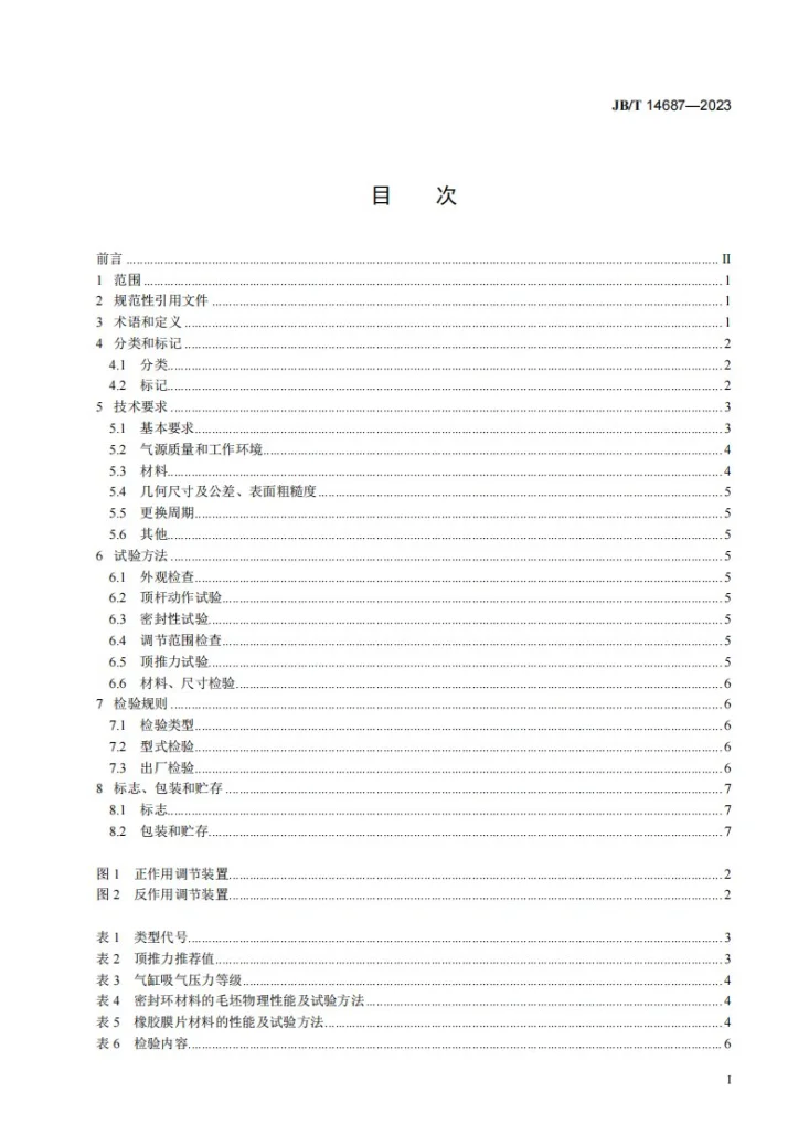 JB/T 14687-2023 往复活塞压缩机膜式气量调节装置第2页预览图