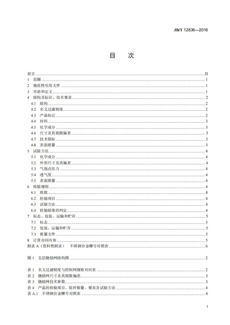 JB/T 12836-2016 不锈钢烧结网第2页预览图